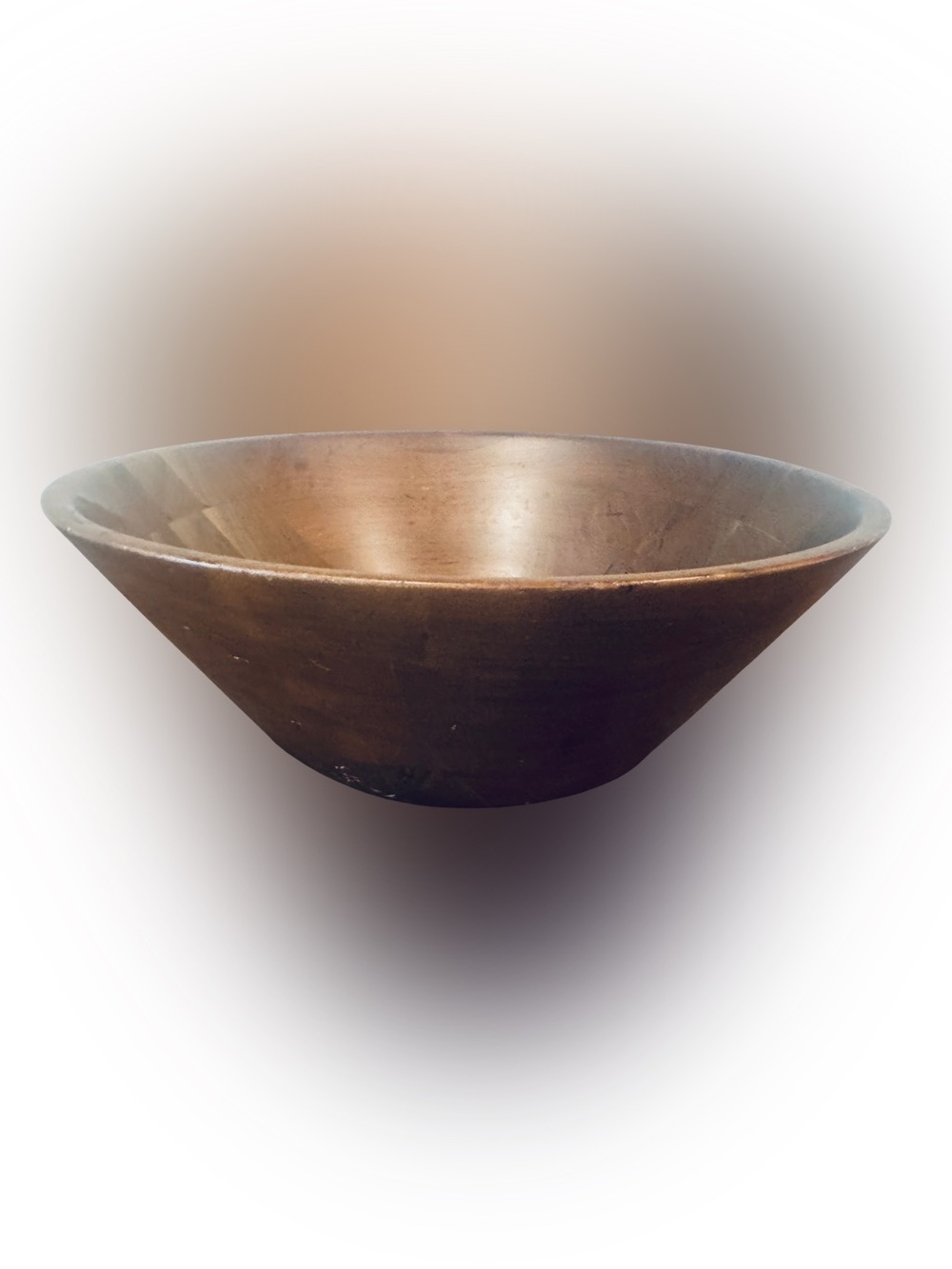 Large Rustic MCM Walnut Salad or Serving Bowl in Brown - 13”x5”